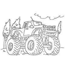 Monster truck racing coloring page. 10 Wonderful Monster Truck Coloring Pages For Toddlers