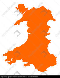 Its borders include england to the east, the irish sea to the north and west, and the bristol channel to the south. Karte Von Wales Stockfoto 21587877 Bildagentur Panthermedia