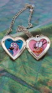 Pin By Orlando Cabrera On Courage The Cowardly Dog Pink Heart Dog Necklace Heart Locket