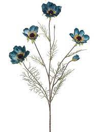 Kislohum artificial hydrangea flowers heads 10 teal hydrangea silk flowers head for wedding centerpieces bouquets diy floral decor home decoration with long stems. Dark Blue And Teal Cosmos Silk Flower Spray Flowers Simple Wedding Flowers Silk Flowers