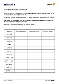 Estimation Worksheet Year 4 Kids Activities