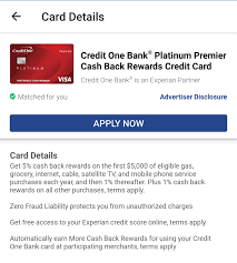 46,561 likes · 288 talking about this. Credit One Platinum Premier Rewards Visa 5 Cash B Myfico Forums 5831381