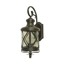 Enjoy free shipping & browse our great selection of outdoor lighting, flood lights, outdoor ceiling fans outdoor wall lighting & sconces. Taysom 3 Light Oil Rubbed Bronze Outdoor Wall Lantern Sconce El543or M The Home Depot