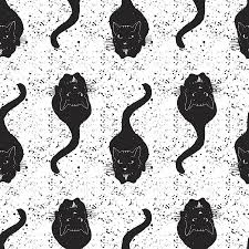 Vintage Black Cats Removable Wallpaper Wallsneedlove Blackcats With Images Removable Wallpaper Cat Wallpaper Black Cat