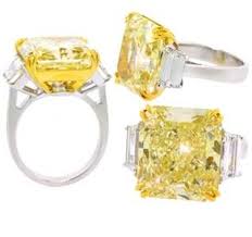 This type of stone will yield 2 x 1.25 carat stones: A Collection Of Fancy Yellow Diamonds Worth Approximately 10 000 000 Exhibited Th Morganite Engagement Ring Rose Gold Yellow Diamond Rose Gold Diamond Halo
