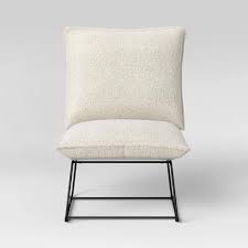 Massey Faux Fur Metal Base Slipper Chair Nubby Ivory Project 62 Target Small Living Room Furniture Slipper Chair Slipper Chairs