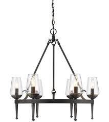 Golden Lighting 1208 6 Dni Marcellis 6 Light 26 Inch Dark Natural Iron Chandelier Ceiling Light