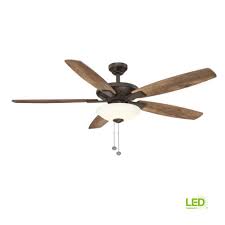Hampton Bay Menage 56 In Integrated Led Indoor Low Profile Oil Rubbed Bronze Ceiling Fan With Light Kit 14661 Bronze Ceiling Fan Brushed Nickel Ceiling Fan Ceiling Fan