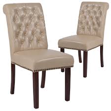 Carnegy Avenue Beige Leather Dining Chairs Set Of 2 Cga Bt 228706 Be Hd The Home Depot Faux Leather Dining Chairs Dining Chairs Leather Dining Chairs