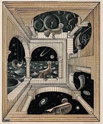 M C Escher Other World 1947 Color Wood Engraving And Woodcut 5 12 18 Mfaboston Mc Escher Art Escher Art Art