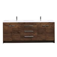 Walcut black 60inch bathroom vanity and sink combo modern mdf cabinet double vanities with double glass vessel sink and faucet combo (brown 2), 60 4.3 out of 5 stars 52 $1,150.99 $ 1,150. Eviva Lugano 84 Rosewood Modern Double Sink Bathroom Vanity W White Integrated Top Bathroom Vanities Modern Vanities Wholesale Vanities