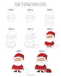 Follow along to learn how to draw this cartoon santa claus easy, step by step. How To Draw Santa Claus Santa Claus Drawing Easy Easy Santa Drawing Easy Christmas Drawings