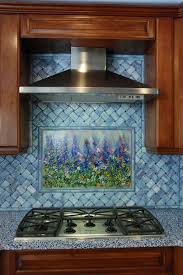 Varigated Basketweave Backsplash But Not The Flower Mural However But I Like The Basketwea Mosaic Backsplash Kitchen Glass Mosaic Backsplash Kitchen Mosaic