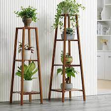 Magshion Bamboo 4 Tier Tall Plant Stand Pot Holder Small Space Table Walmart Com Tall Plant Stands Plant Stand Indoor House Plants Decor