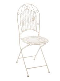 Nostalgie Gartenstuhl 9kg Eisen Stuhl Klappstuhl Antik Stil Creme Weiss Gartenstuhle Stuhle Bistro Stuhle