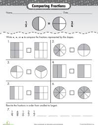 Fraction Fundamentals Comparing Fractions Worksheet Education Com Fractions Comparing Fractions Fractions Worksheets