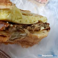 Sausage, egg & cheese muffin stunner. Review Burger King Impossible Croissan Wich The Impulsive Buy
