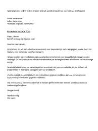 Ontslagbrief Werkgever