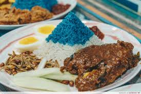 Nasi lemak means creamy rice in malay. Simple ç°¡ Review Butterfly Pea Flower Nasi Lemak With Har Cheong Gai And Unagi Eatbook Sg New Singapore Restaurant And Street Food Ideas Recommendations