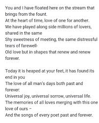 One hundred poems by kabir, trans. India Poetry Project On Twitter Unending Love Audrey Hepburn S Favourite Poem Of Gurudev Rabindranath Tagore What S Your Fav Tagore Poem