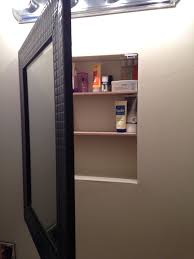 Diy Medicine Cabinet Removed Old Medicine Cabinet From The Wall Patched And Painted The Hole Then Mou Old Medicine Cabinets Bathroom Mirrors Diy Diy Bathroom