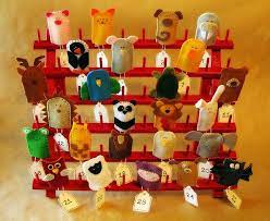 Completed Finger Puppet Advent Calendar Christmas Crafts Finger Puppets Crafts