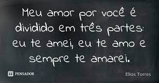 Amo você, meu eterno namorado e meu único amor. Meu Amor Por Voce E Dividido Em Tres Elias Torres Pensador