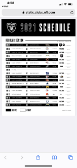 The 2021 las vegas raiders schedule consist of playing each opponent twice in their own division and playing each opponent once in afc north and nfc east divisions. Eumpjgokkodfym