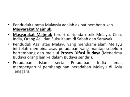 Seterusnya pembentukan awan di atsmofera semakin meningkat.hujan terjadi dalam tiga tahap, iaitu melalui pembentukan angina, pembentukan awan dan hujan. Ppt Budaya Dan Kepelbagaian Kelompok Di Malaysia Powerpoint Presentation Id 805038