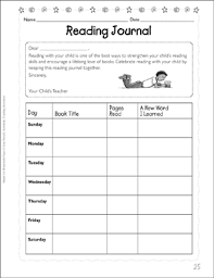 Reading Journal Chart Printable Forms Record Sheets