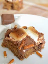 Pretzel Peanut Butter S Mores Cookie Bars Del S Cooking Twist Recipe Cheesecake Brownies Desserts Delicious Desserts