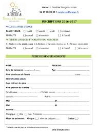 Formulaire De Inscription 2016 2017 Ateliers Comme A La Maisonateliers Comme A La Maison Teaching Schools Teaching School