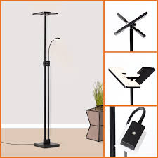 Der deckenfluter ist in gutem zustand. Led Deckenfluter Mit Lesearm 1x 26w Led Integriert 1x 3366 Lumen 3000k Metall Kunststoff Schwarz