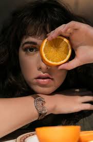 Goldene Bohochic Perlenkette, Orange Silce designt, 0rangefarbener Stein