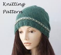 Latvian Braid Hat Knitting Pattern, Beanie, Worsted Yarn
