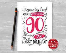 Printable Happy Birthday Dad Card Template Printable 90th Birthday Card It S Your Big By Thelittleredcherry 60th Birthday Cards 90th Birthday Cards 80th Birthday Cards