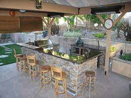 If the place is covered it looks better and you can even sit inside without even have to build a door. Covered Outdoor Kitchen Uk Novocom Top