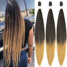 1box = 6 packs length: Buy Befunny Pre Stretched Braiding Hair Prestretched Honey Blonde Braid Weave Hair 8 Packs 30 Inch Long Two Tone Synthetic Crochet Hair For Human Braids Yaki Straight Itch Free 30 T1b 27 Online In Thailand