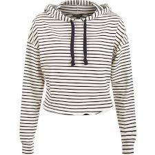 Black And White Striped Hoodie Women S White Stripe Drop Arm Cropped Hoodie 11 Liked On Polyvore Featuring Tops Hoodies Striped White Hooded Sweatshirt White Stripes Shirt Cropped White Shirt
