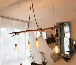 Lampe Selbstgemacht Rote Kabel Betonfassungen Leuchtmittel Und