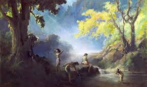 Basuki Abdullah Bidadari Mandi Art Artwork Painting Painting