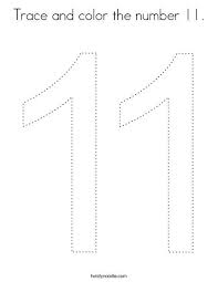Trace And Color The Number 11 Coloring Page Twisty Noodle Coloring Pages Dot Worksheets Color