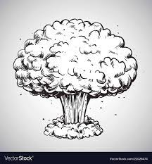 Nuclear Explosion Mushroom Cloud Drawing Vector Image