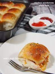 Chicken Mushroom Pizza Bun Makanan Ringan Gurih Resep Tuna Makanan