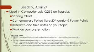 Tuesday April 24 Meet In Computer Lab Q255 On Tuesday
