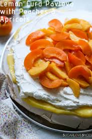 Lemon Curd Pavlova With Peaches Apricots Recipe Lemon Curd Pavlova Pavlova Yummy Food Dessert