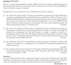 One can now successfully process stamp duty payment without the mandatory acknowledgement number that was required from the cgt payment. Question 4 18 Marks Mr Lee Is A Hong Kong Perman Chegg Com