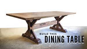 It is a simple plan that allows creativity for different designs. How To Build A Farmhouse Trestle Table Diy Woodworking Youtube