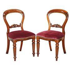 Pair Of Frank Hudson And Sons Harrods Stamped Medallion Hardwood Dining Chairs Dining Chairs Dining Chair Upholstery French Dining Chairs