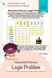 Haunted House Logic Problem Worksheet Education Com In 2020 Logic Problems Math Worksheet Word Find